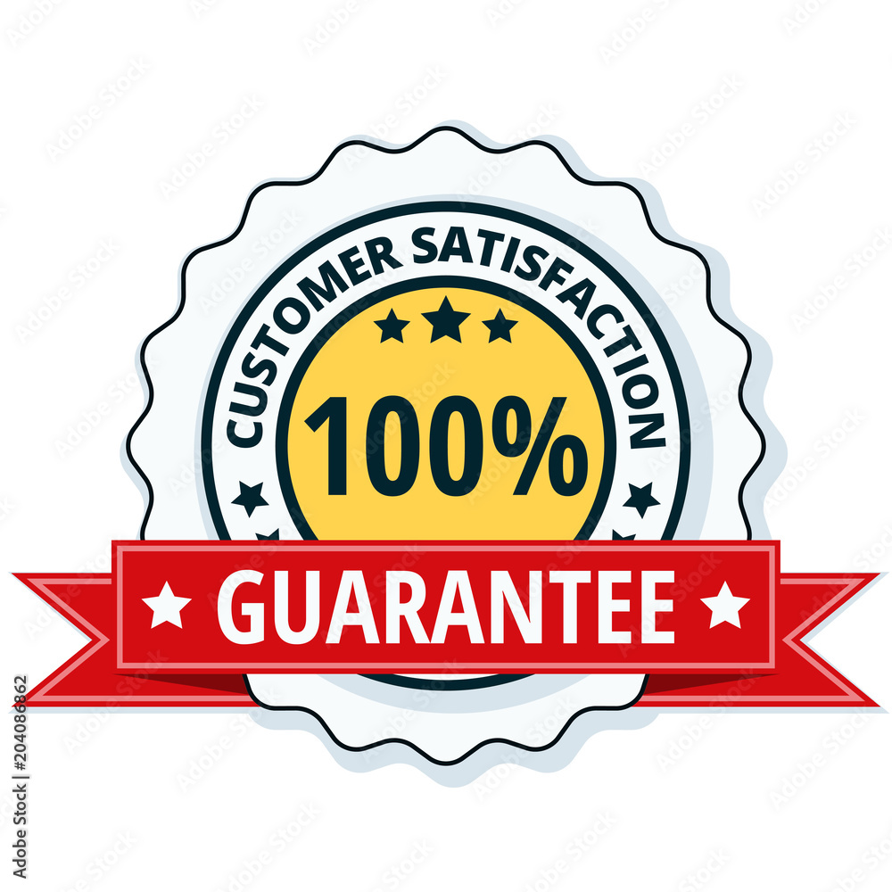 Customer Satisfaction Guarantee label illustration Customer Satisfaction Guarantee label illustration