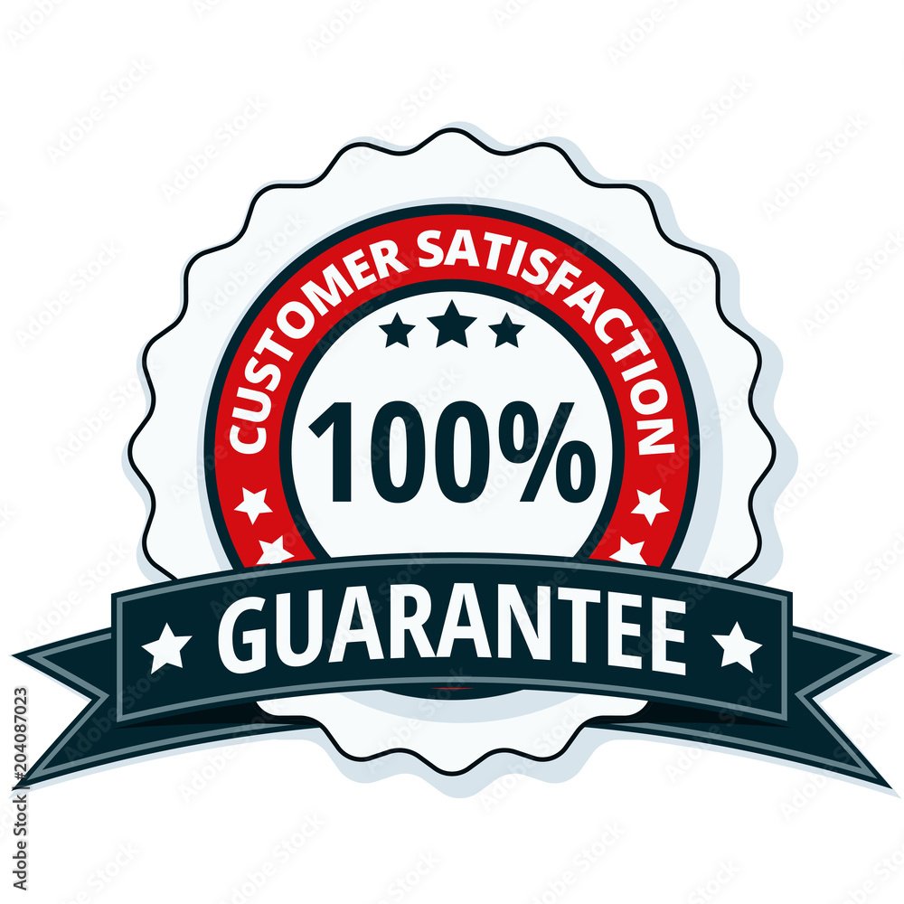 Customer Satisfaction Guarantee label illustration Customer Satisfaction Guarantee label illustration