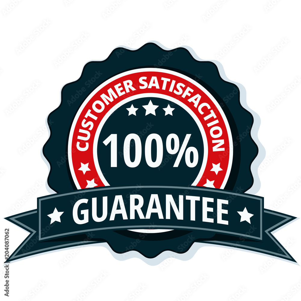 Customer Satisfaction Guarantee label illustration Customer Satisfaction Guarantee label illustration