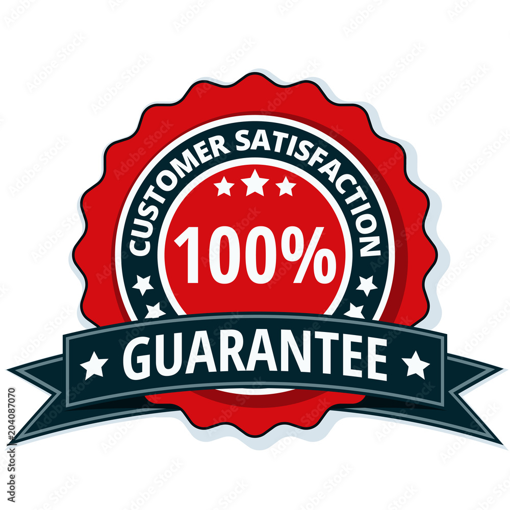 Customer Satisfaction Guarantee label illustration Customer Satisfaction Guarantee label illustration