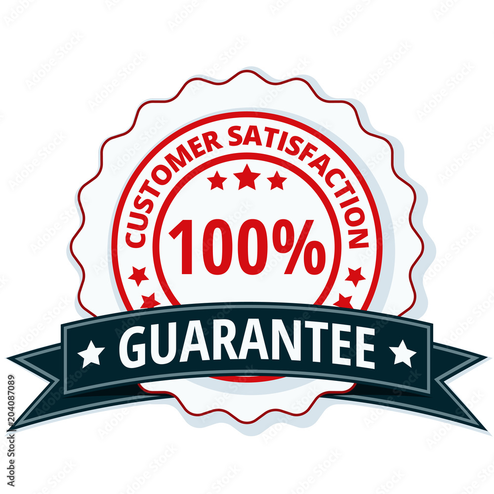 Customer Satisfaction Guarantee label illustration Customer Satisfaction Guarantee label illustration