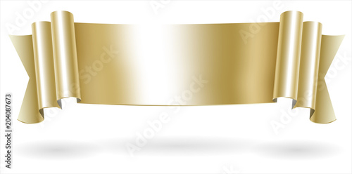 Golden decorative scroll banner