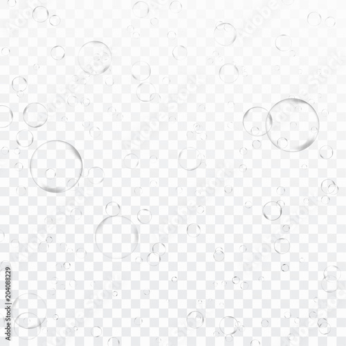 Fizzy air gas underwater isolated over checkered background