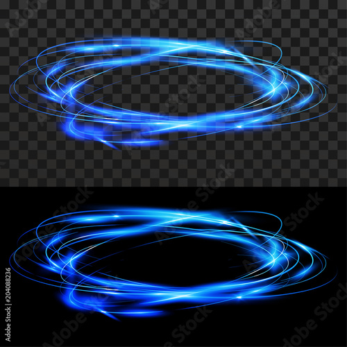 Futuristic soft light orbital transparent fusion circle