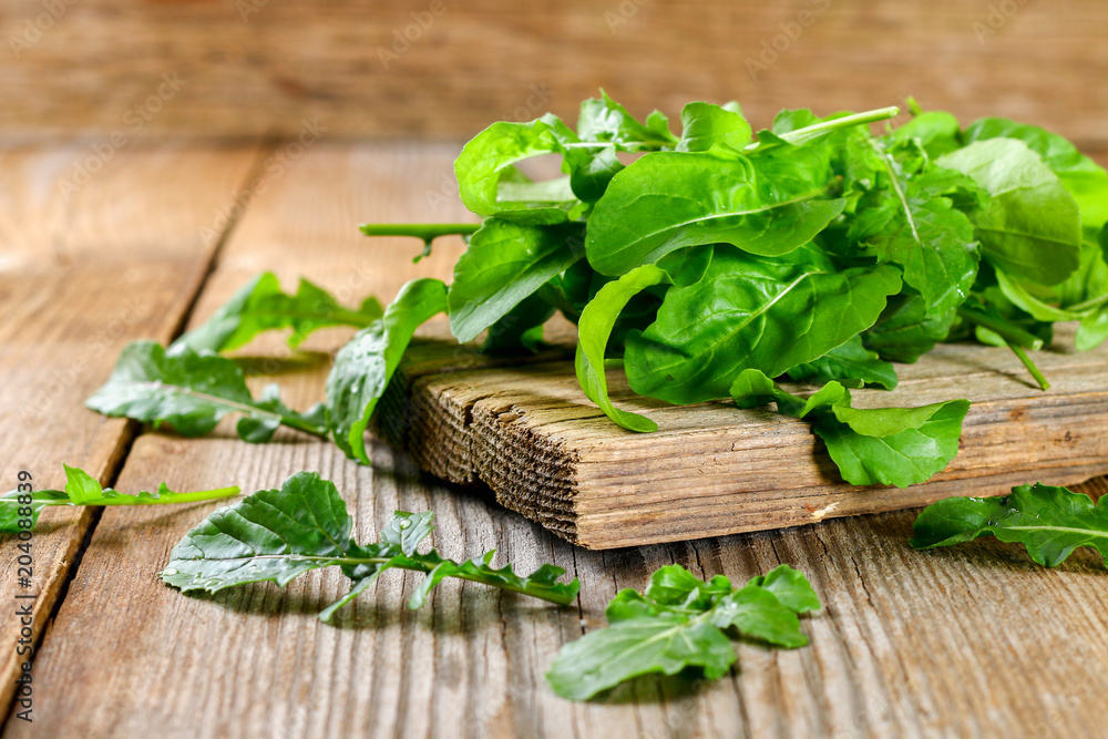 Fresh green home arugula leaves, rucola. Salad. Fresh green home arugula leaves, rucola. Salad.