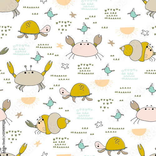 Sea seamless pattern