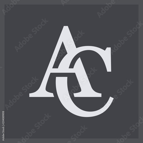 Creative elegant line curve vector logotype. Premium letter AC or CA logo design. Luxury linear creative monogram.