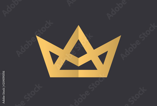 Geometric Vintage Creative Crown abstract Logo design vector template. Vintage Crown Logo Royal King Queen concept symbol Logotype concept icon. 