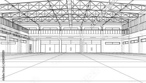 Interior sketch. Vector
