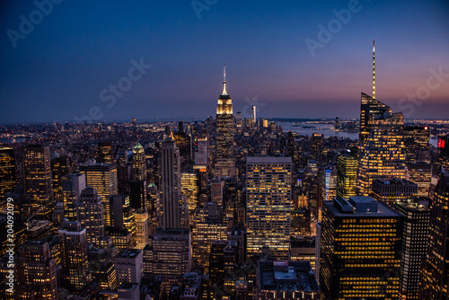 NYC by night viewed from the Observation Deck of the Rockefeller Centre  © mountaintreks