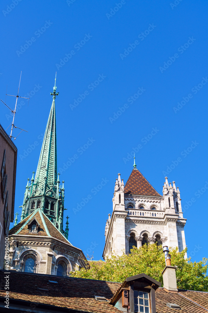The St. Pierre Cathedral, adopted home church of John Calvin, Geneva, Switzerland The St. Pierre Cathedral, adopted home church of John Calvin, Geneva, Switzerland