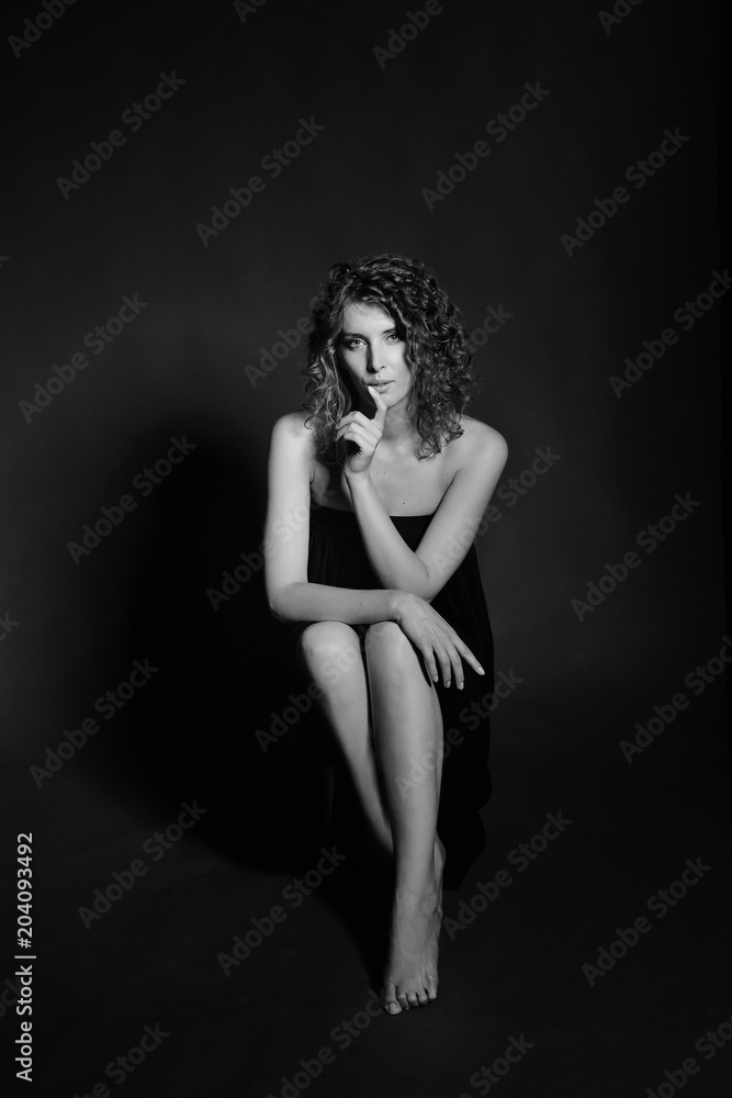 female portrait in a dark hall, female portrait in a dark hall,