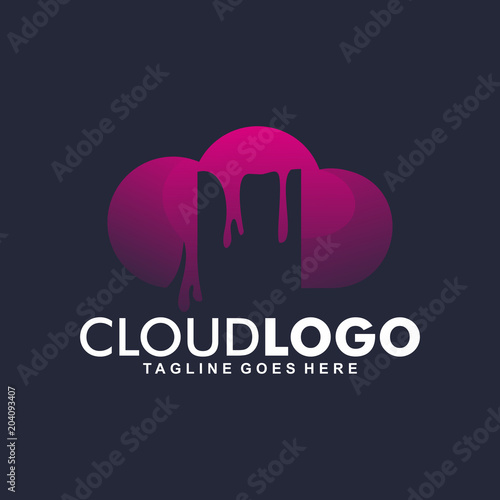 Cloud with Paint Logo Vector Element Symbol