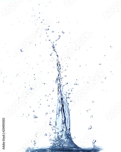 Clear water splashing. Isolated on white background.