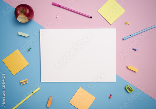 paper mockup template and school stationery. cover design advertising background.