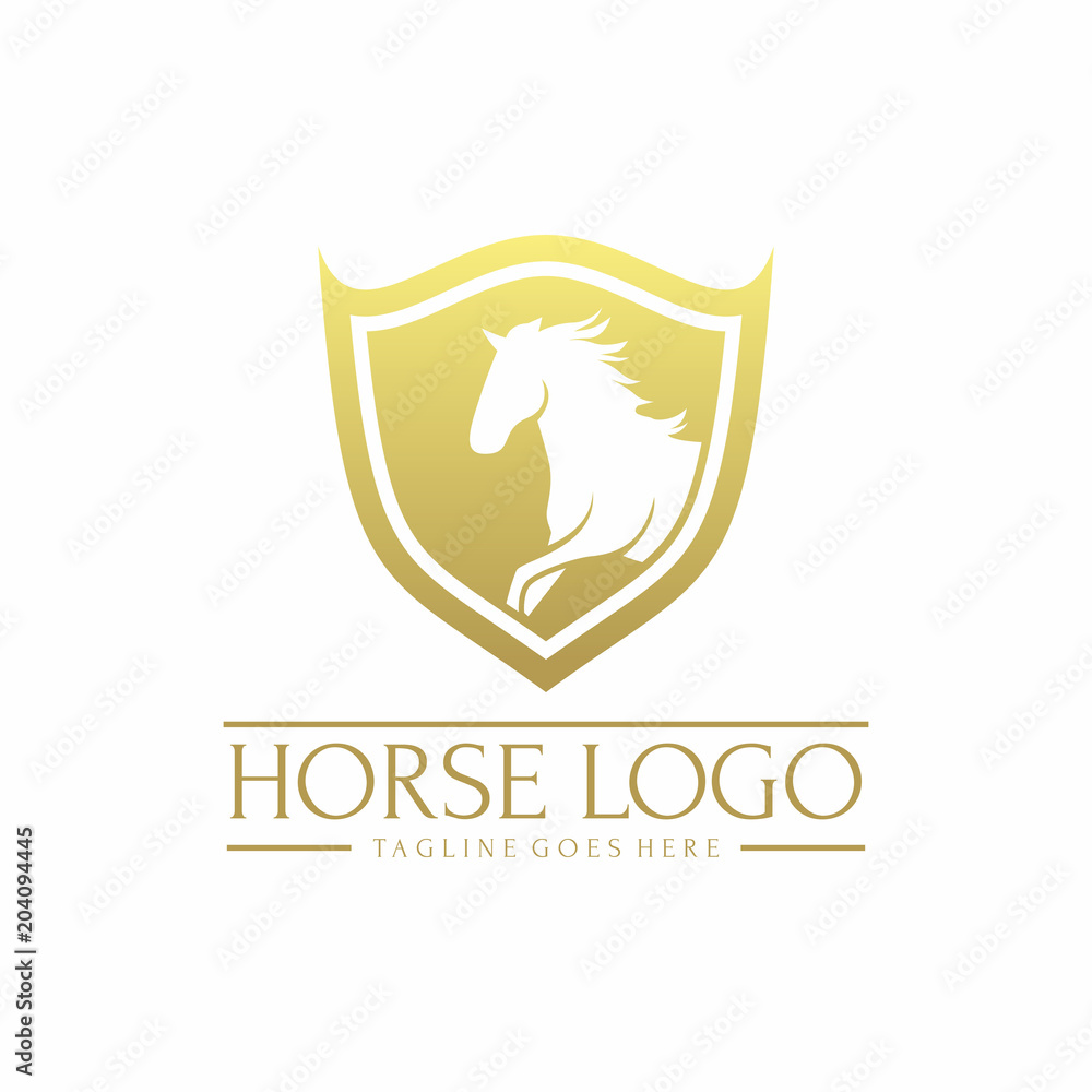 Shield Horse Logo Vector Element Symbol Shield Horse Logo Vector Element Symbol