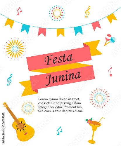 Bright poster for Festa Junina