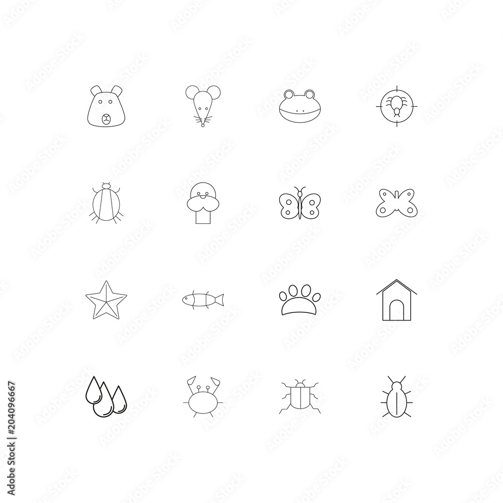 Animals linear thin icons set. Outlined simple vector icons Animals linear thin icons set. Outlined simple vector icons