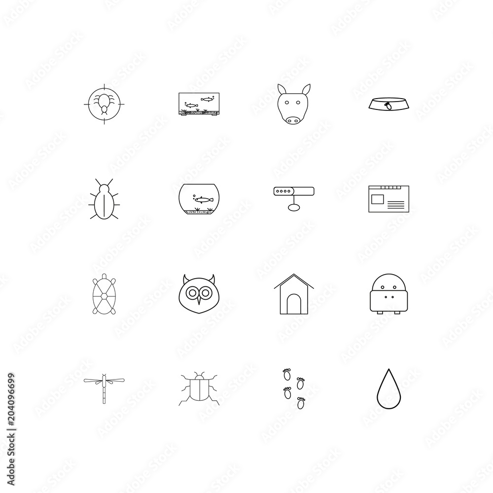 Animals linear thin icons set. Outlined simple vector icons Animals linear thin icons set. Outlined simple vector icons