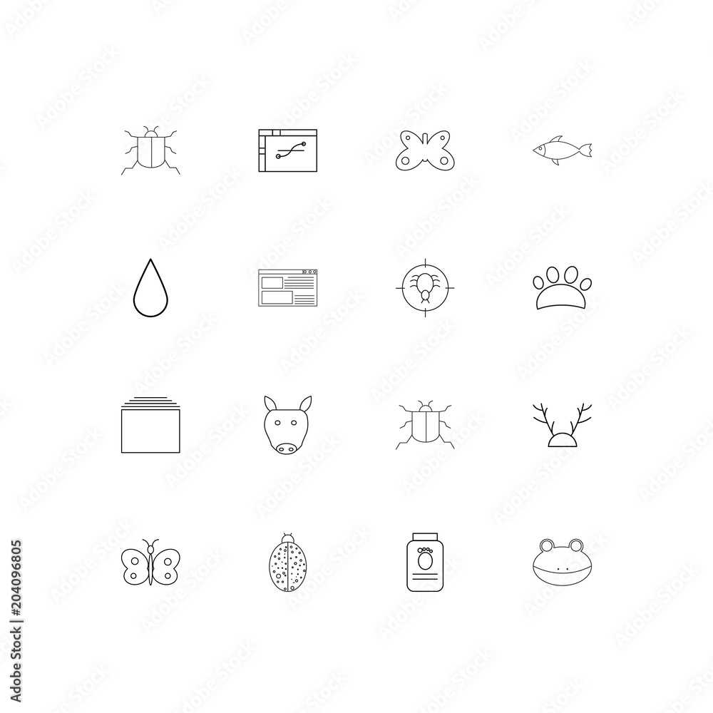 Animals linear thin icons set. Outlined simple vector icons Animals linear thin icons set. Outlined simple vector icons