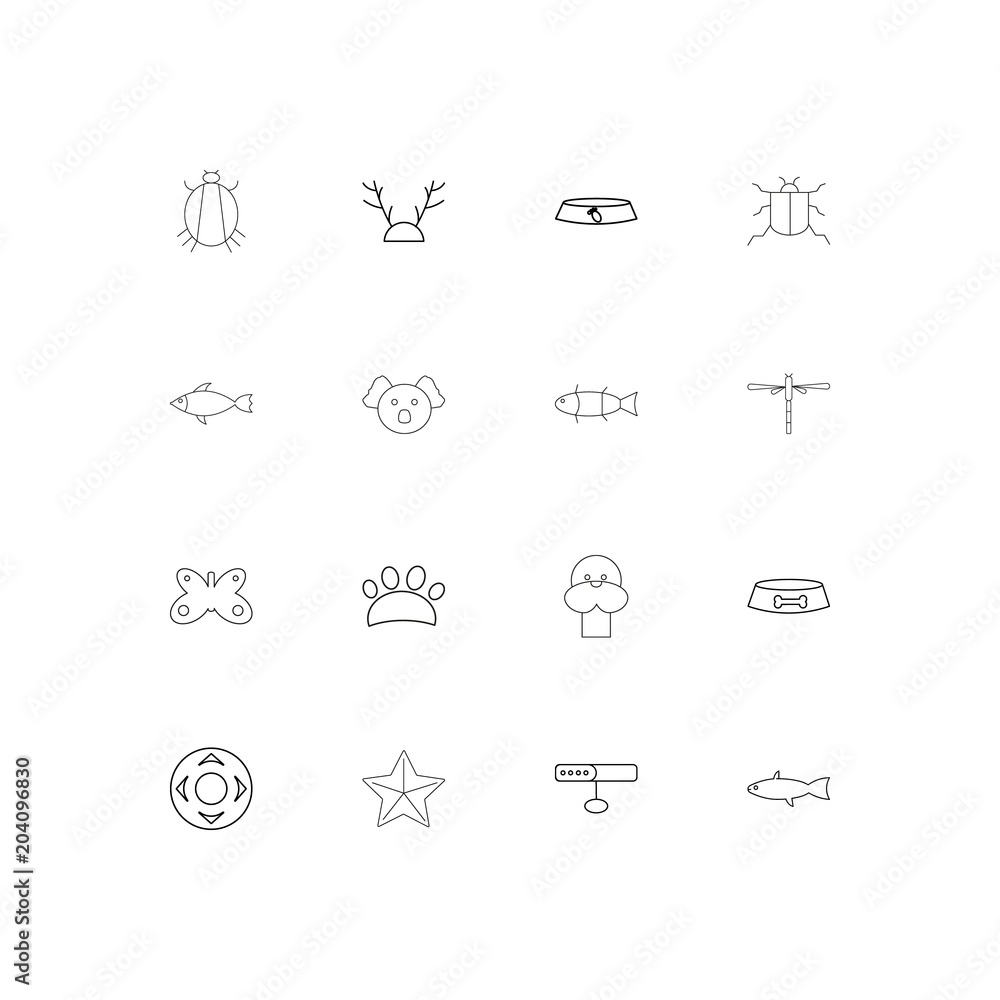 Animals linear thin icons set. Outlined simple vector icons Animals linear thin icons set. Outlined simple vector icons