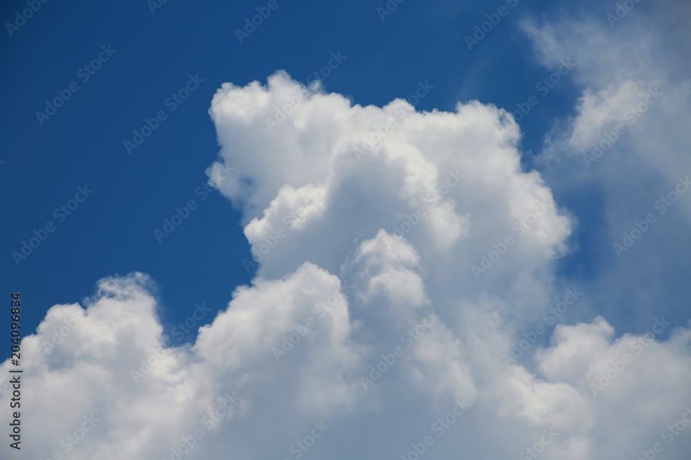 Fluffy Billowy Cumulus Clouds in the Blue Summer Sky in Florida Fluffy Billowy Cumulus Clouds in the Blue Summer Sky in Florida