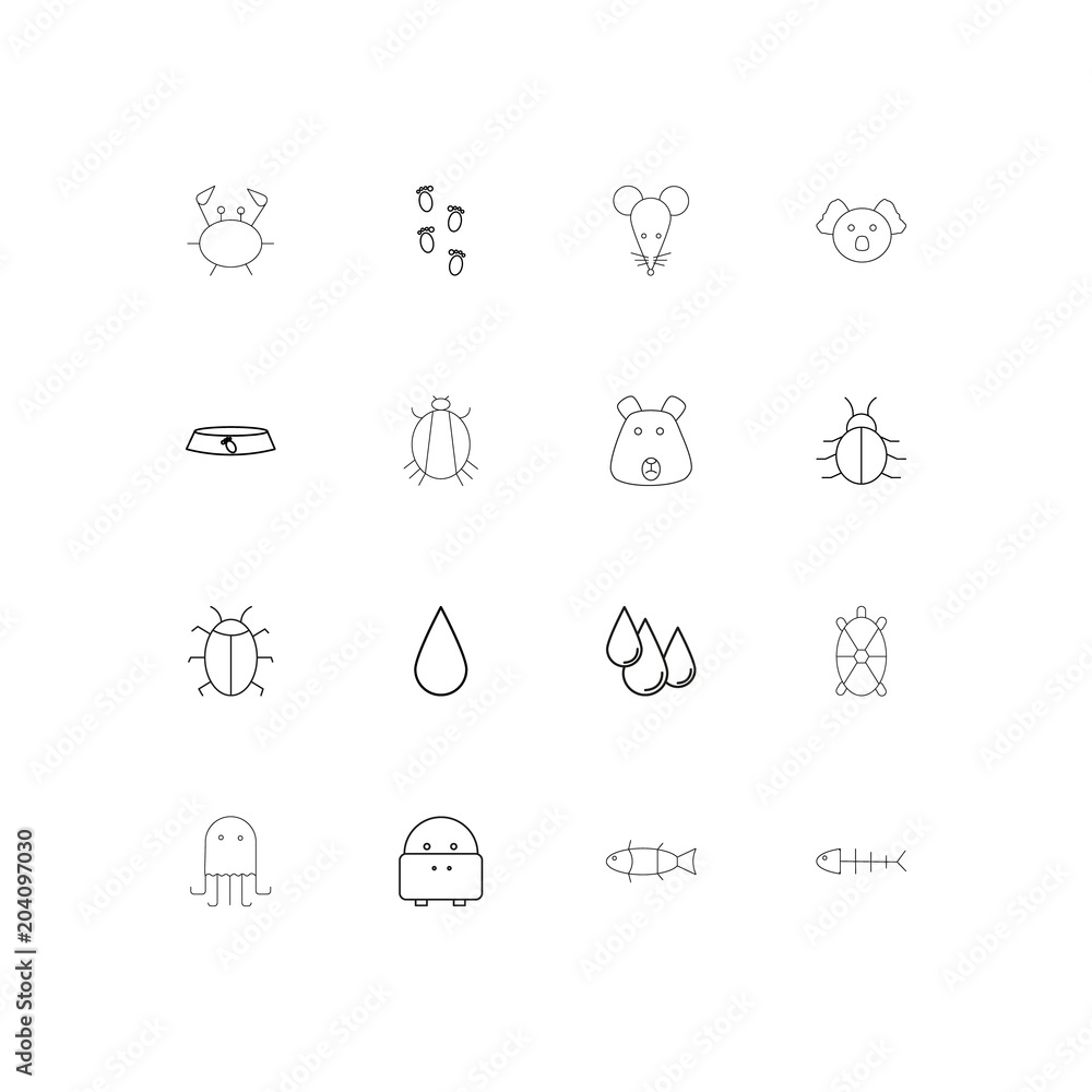 Animals linear thin icons set. Outlined simple vector icons Animals linear thin icons set. Outlined simple vector icons