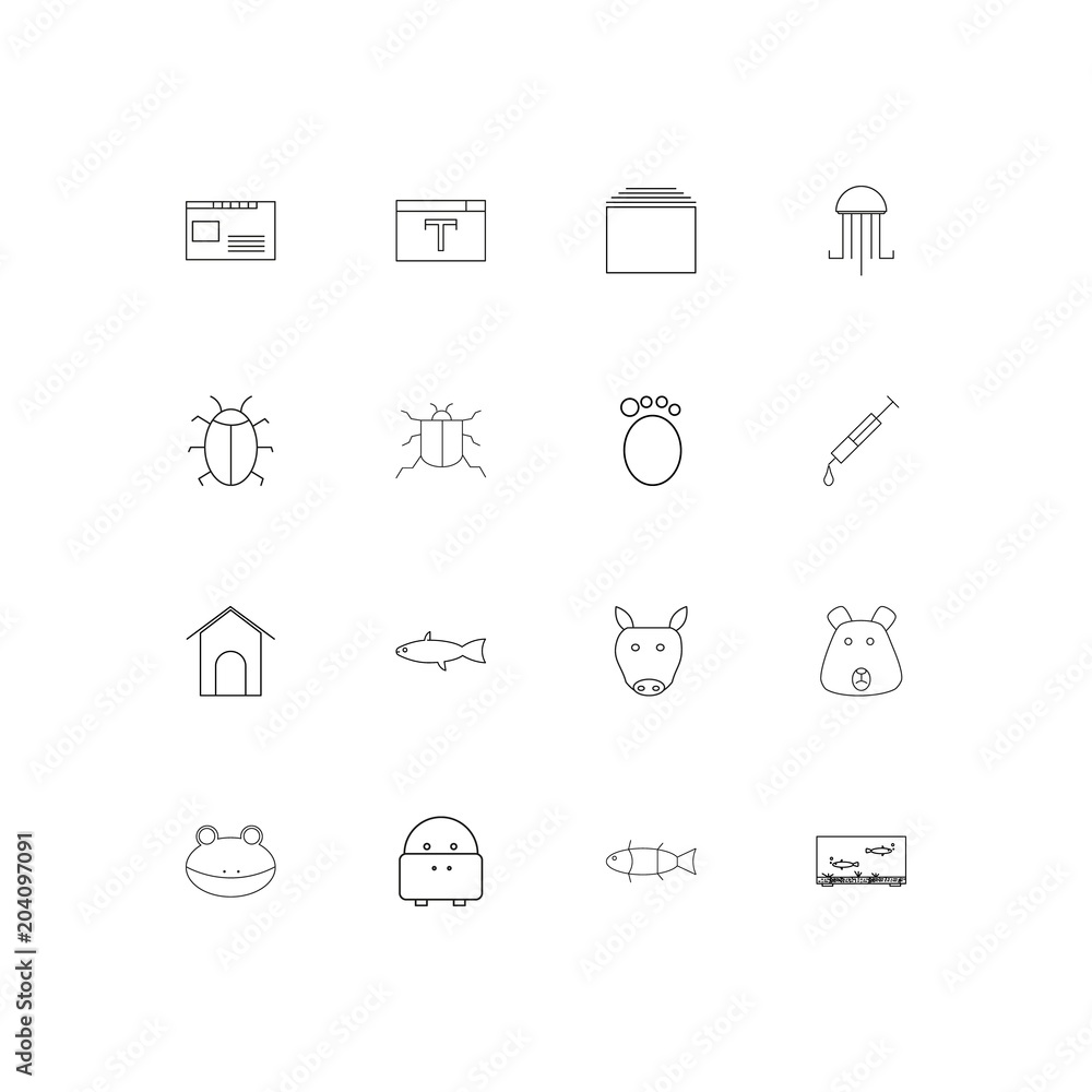 Animals linear thin icons set. Outlined simple vector icons Animals linear thin icons set. Outlined simple vector icons