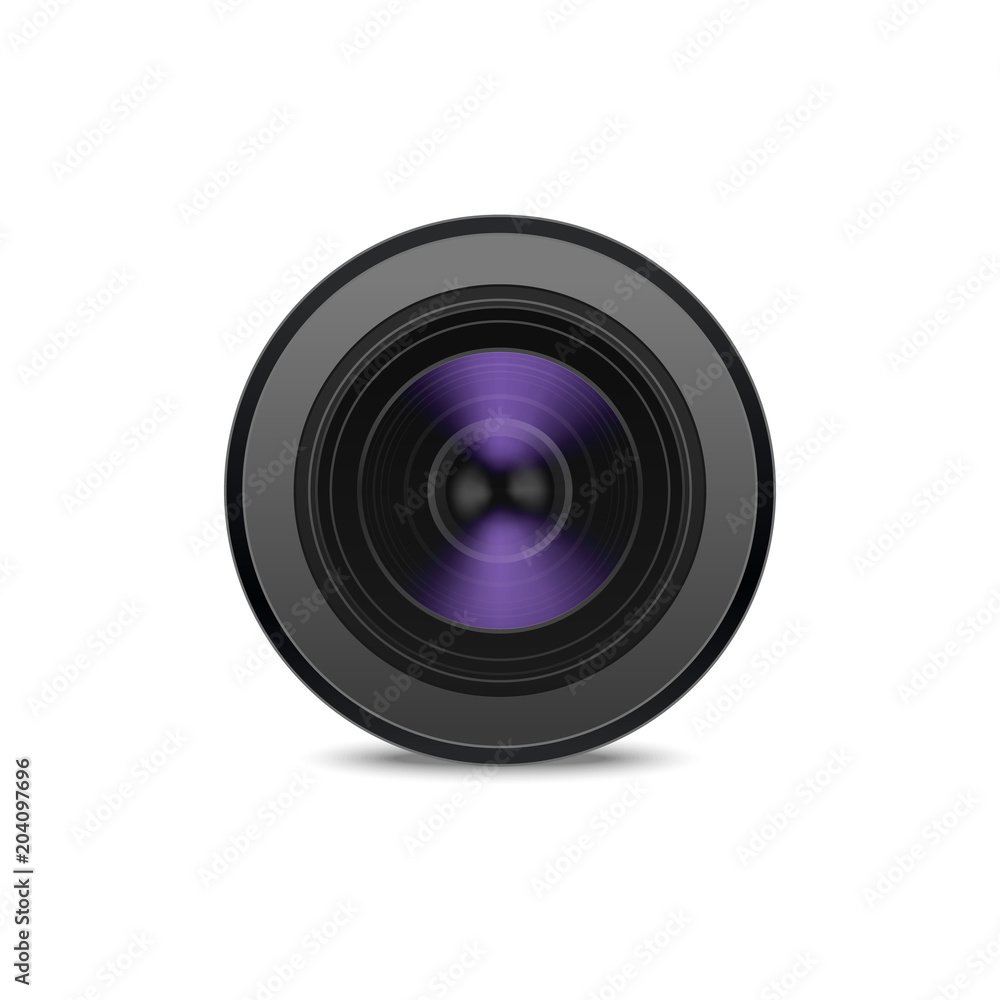 Realistic Detailed 3d Camera Lens. Vector Realistic Detailed 3d Camera Lens. Vector