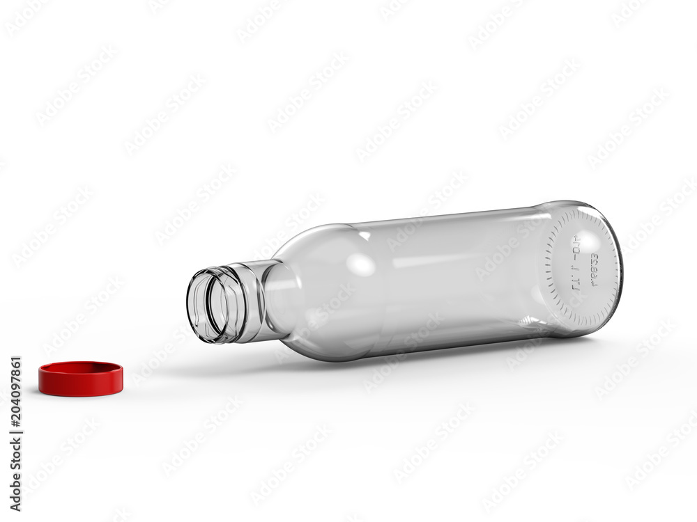Glass bottle, 3D rendering. Glass bottle, 3D rendering.