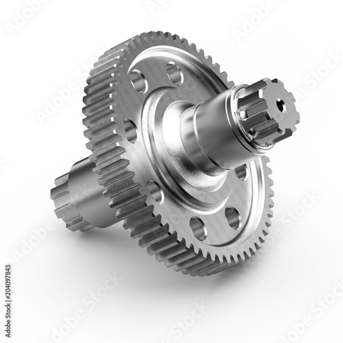 Gear-shaft on white background.