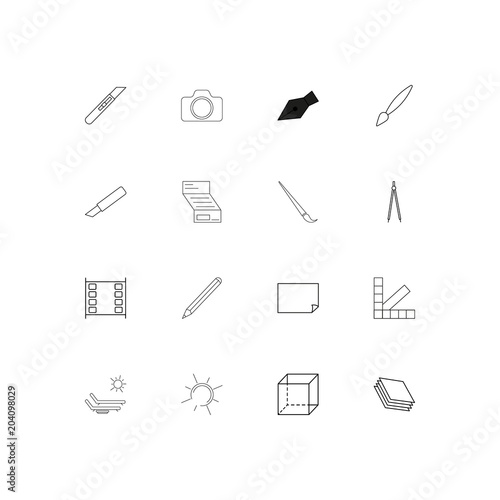 Creative Process And Design linear thin icons set. Outlined simple vector icons