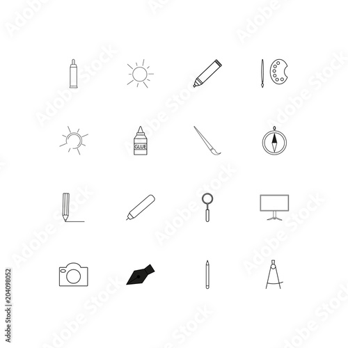 Creative Process And Design linear thin icons set. Outlined simple vector icons