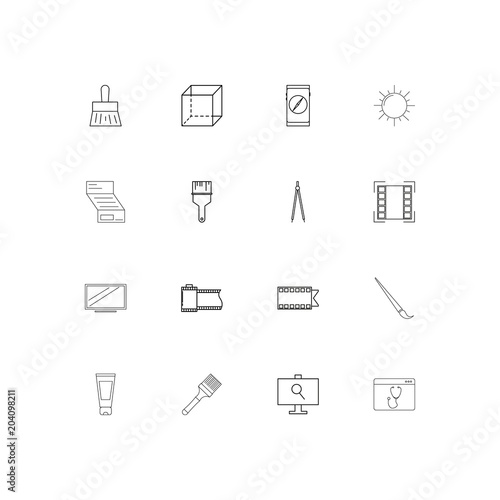 Creative Process And Design linear thin icons set. Outlined simple vector icons