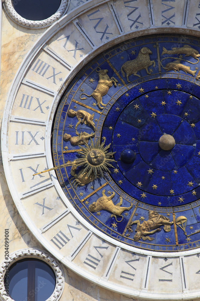 Italy, Veneto, Venice, Sestiere of San Marco, Detail of Astronomical Clock Italy, Veneto, Venice, Sestiere of San Marco, Detail of Astronomical Clock