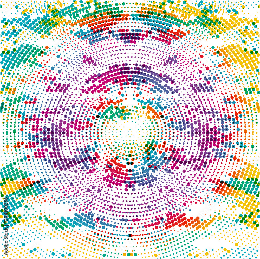 Colorful dotted circular lines background. Colorful dotted circular lines background.