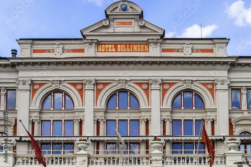 Hotel terrace on an old building photo