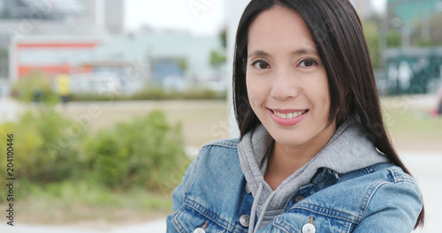 Asian woman smile to camera
