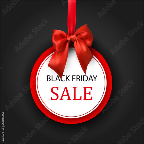 Black friday sale background with satin bow.