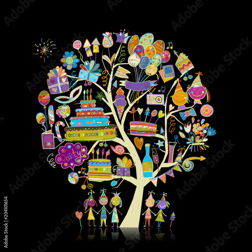 Birthday party tree for your design