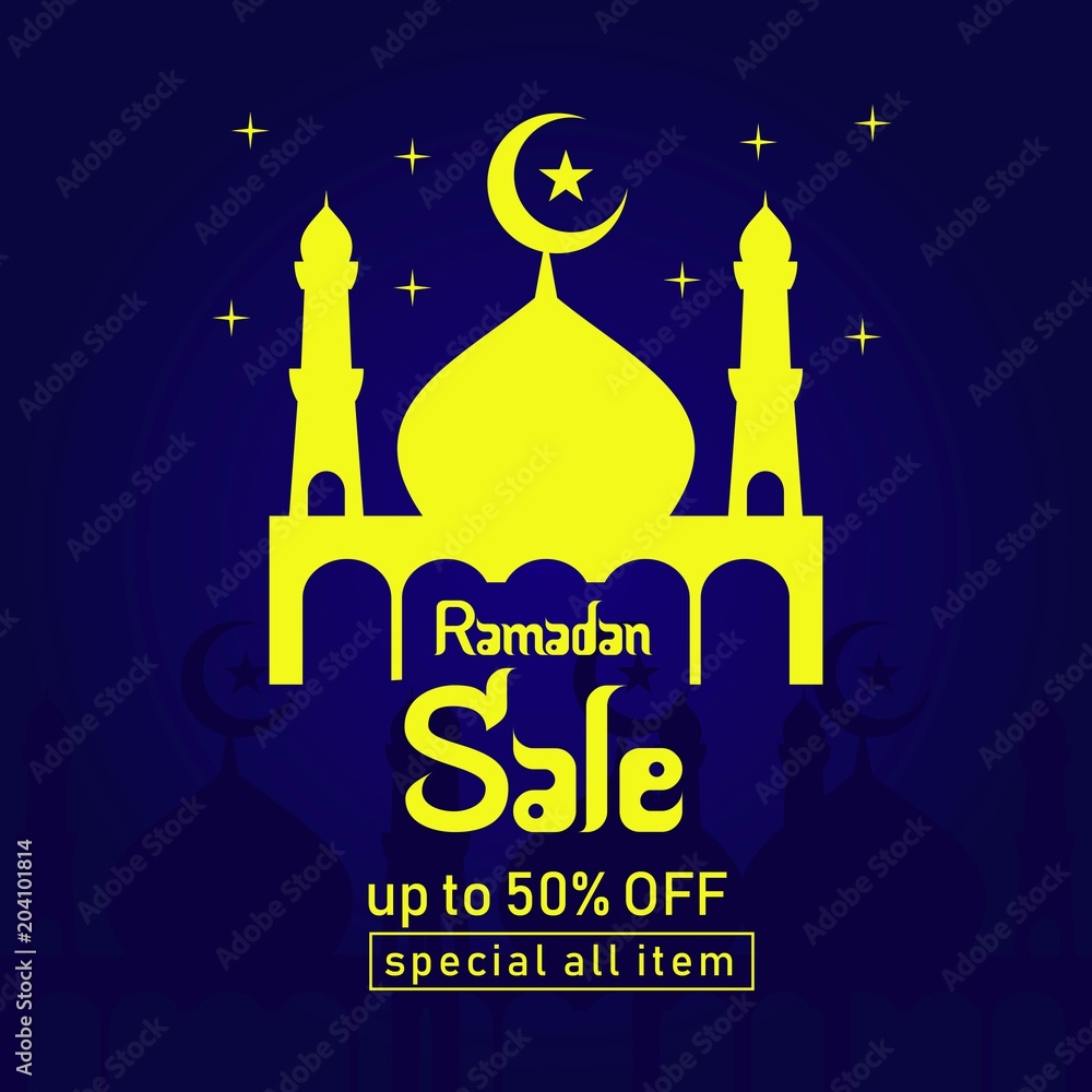 Ramadan Sale up to 50% off Special all Item Vector Template Design Illustration Ramadan Sale up to 50% off Special all Item Vector Template Design Illustration