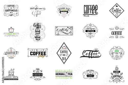 Coffee Hipster Vintage Stylized Lettering badge. Vector Illustration