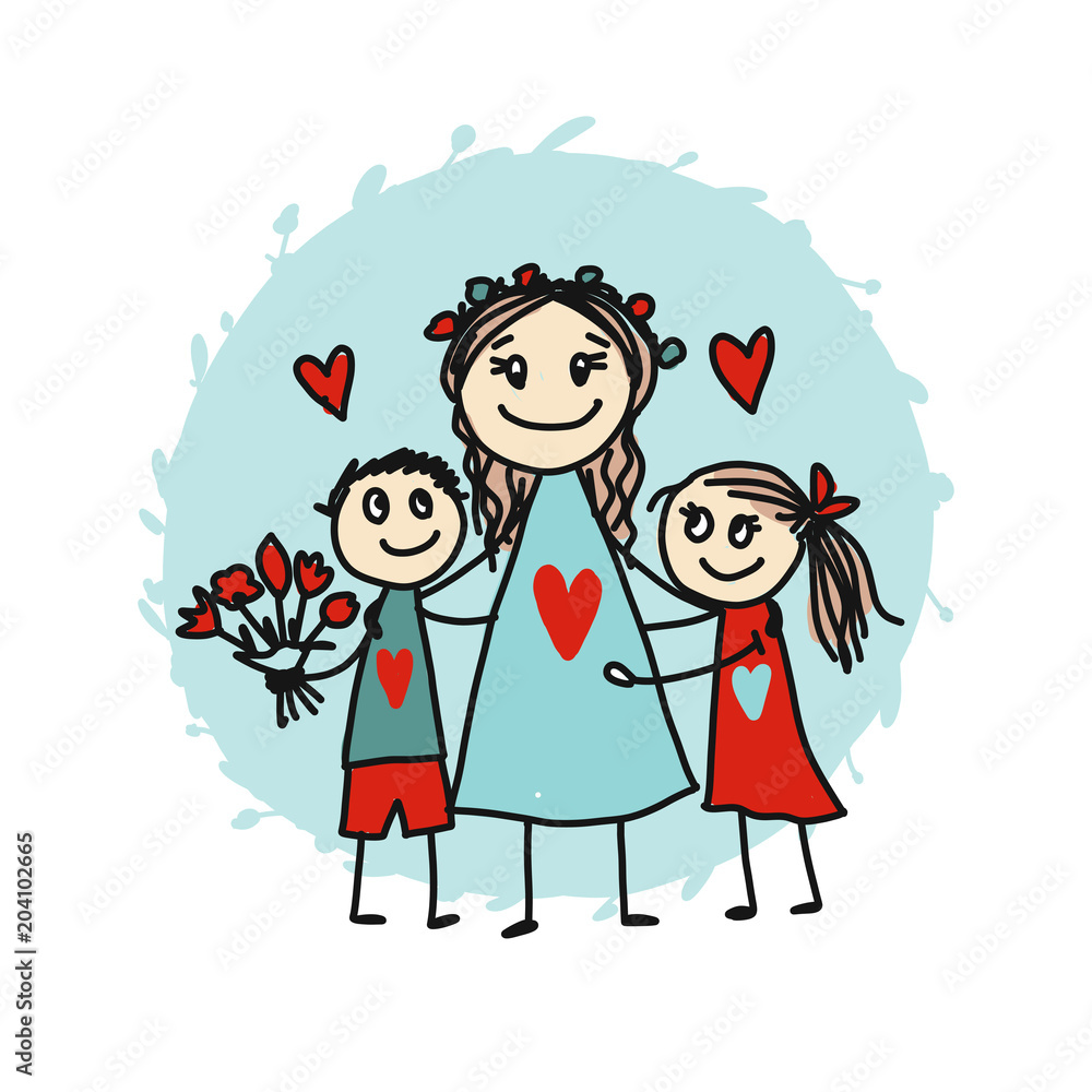 Happy mother's day. Greeting card design