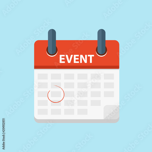 Event calendar. Concept for Calendar, Event, Personal Organizer. Flat vector illustration
