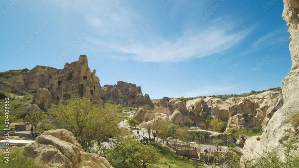 Time lapse of crowd in Open Air Museum, Cappadocia, Turkey Time lapse of crowd in Open Air Museum, Cappadocia, Turkey