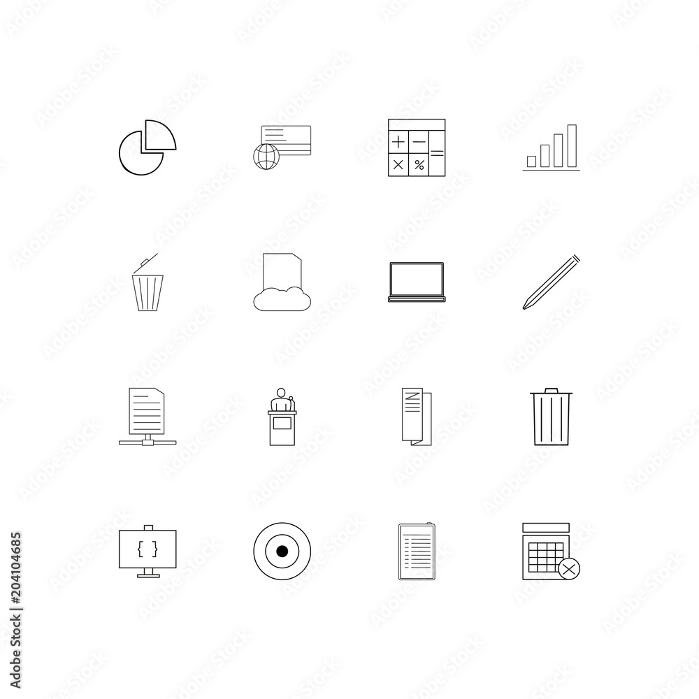 Business And Office linear thin icons set. Outlined simple vector icons Business And Office linear thin icons set. Outlined simple vector icons
