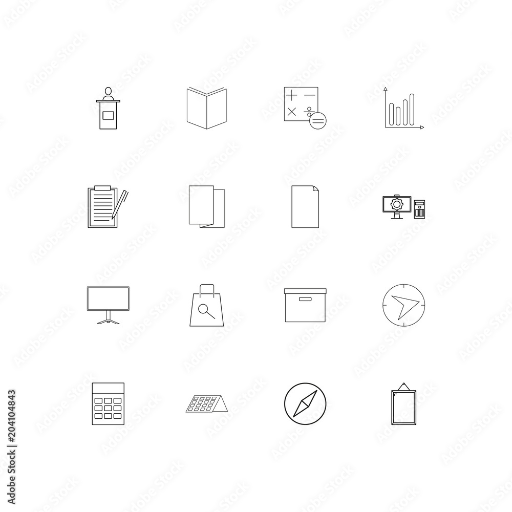 Business And Office linear thin icons set. Outlined simple vector icons Business And Office linear thin icons set. Outlined simple vector icons