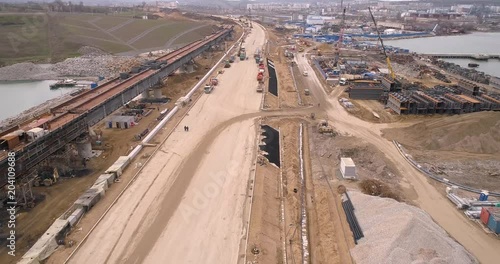 Construction of the Crimea Bridge on March 22, 2018