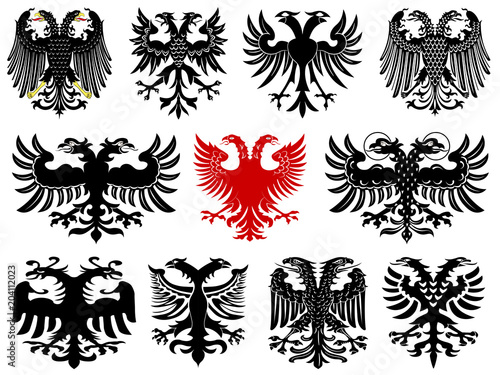 Set of heraldic german eagles