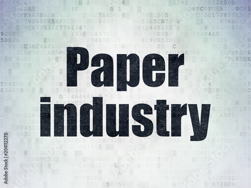 Industry concept: Painted black word Paper Industry on Digital Data Paper background